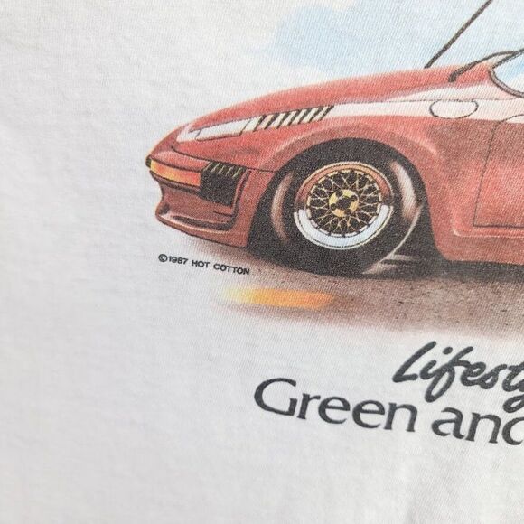 Alligator Surfer T Shirt Vintage 80s Palm Trees Sports Car Made In USA Mens L - Picture 3 of 7